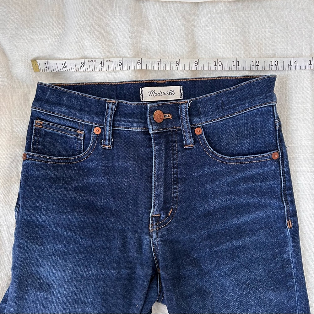 MADEWELL High Rise Dark Wash Skinny Jeans - Picture 3 of 9